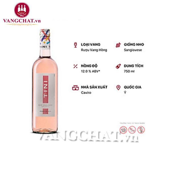 Rượu vang hồng Tini Rosé Sangiovese Rubicone