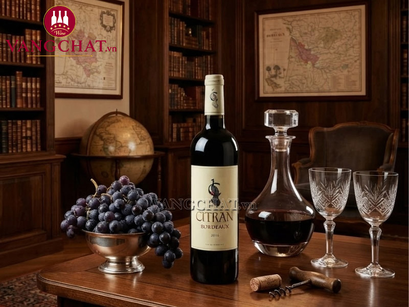 Chai rượu vang đỏ Citran Bordeaux Rouge chính hãng