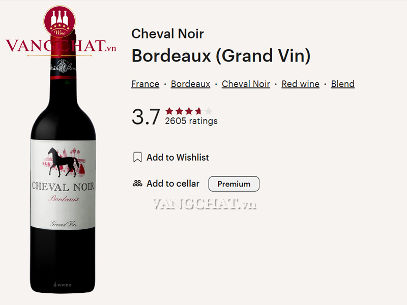 Đánh giá rượu vang đỏ Cheval Noir Bordeaux Rouge từ cộng đồng yêu vang