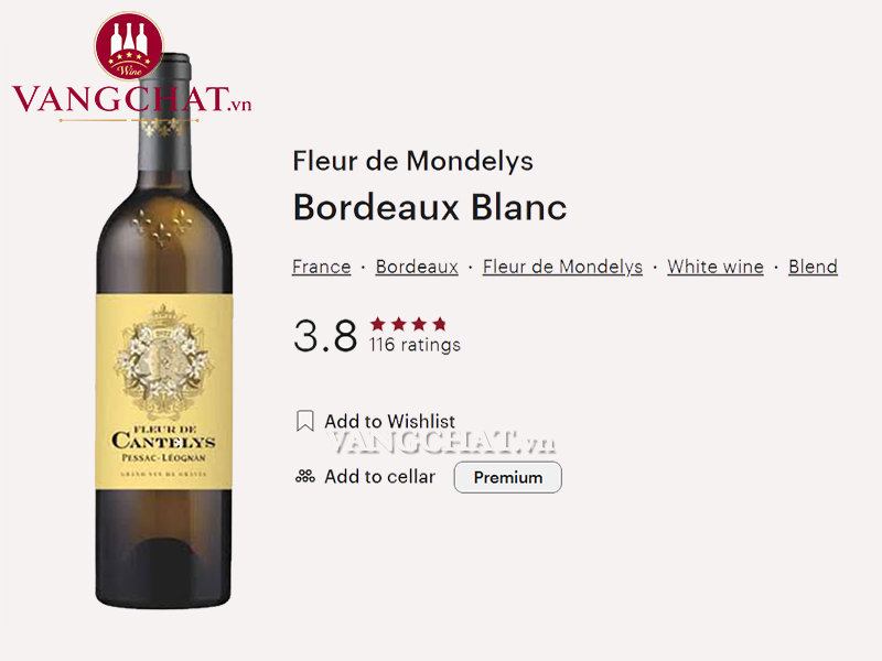 Món ăn kết hợp rượu vang Fleur de Cantelys Pessac-Léognan Blanc