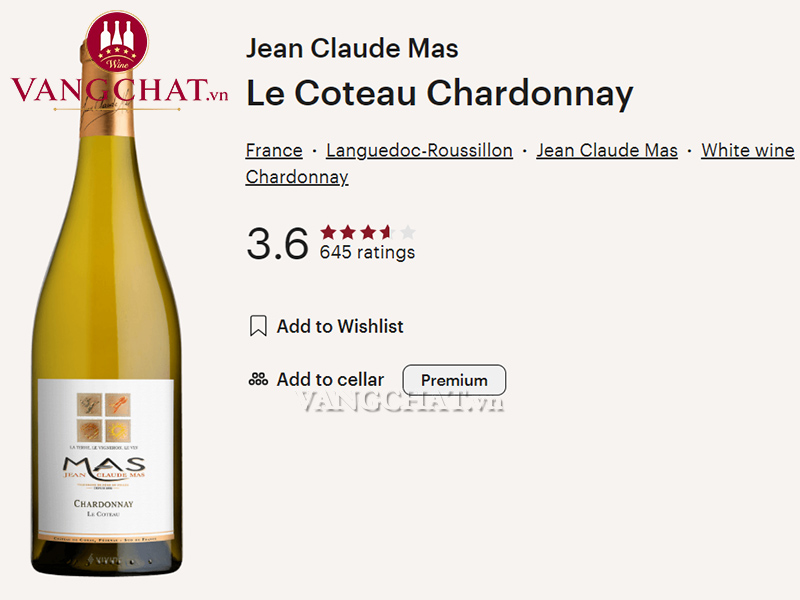 Đánh giá vang trắng Jean Claude Mas Chardonnay Les Coteaux từ cộng đồng vang