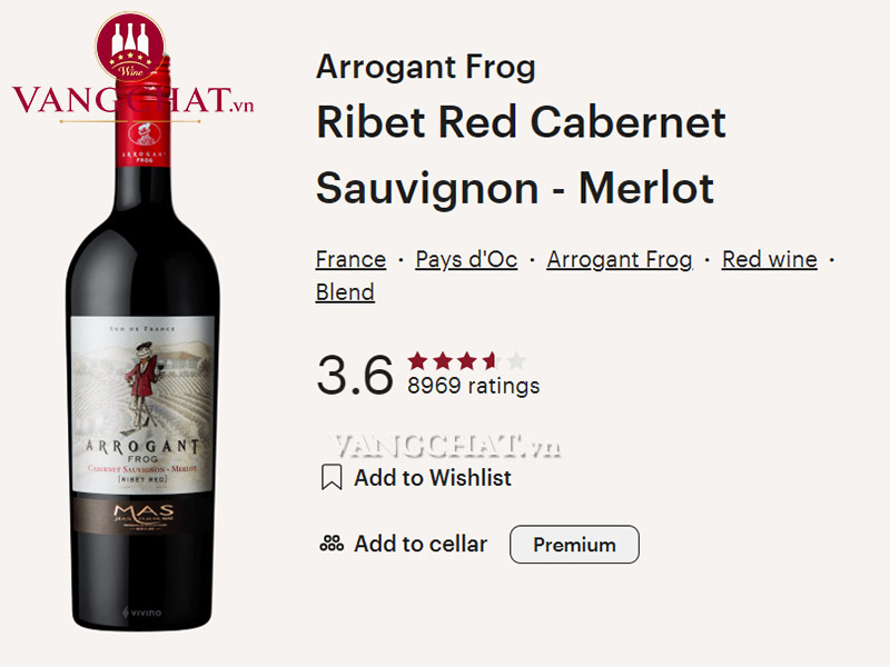 Đánh giá rượu vang Pháp Arrogant Frog Varieties Cabernet Sauvignon - Merlot của cộng đồng vang