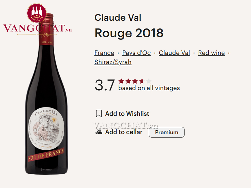 Đánh giá rượu vang đỏ Claude Val Rouge của cộng đồng vang