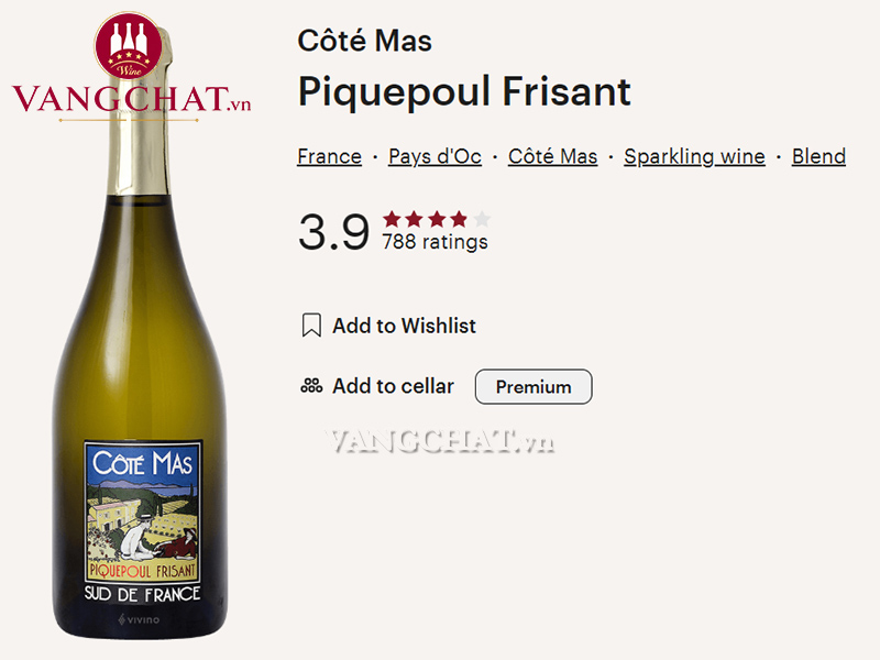 Đánh giá rượu vang Pháp Côte Mas Frisante Blanc de Blancs trong cộng đồng vang