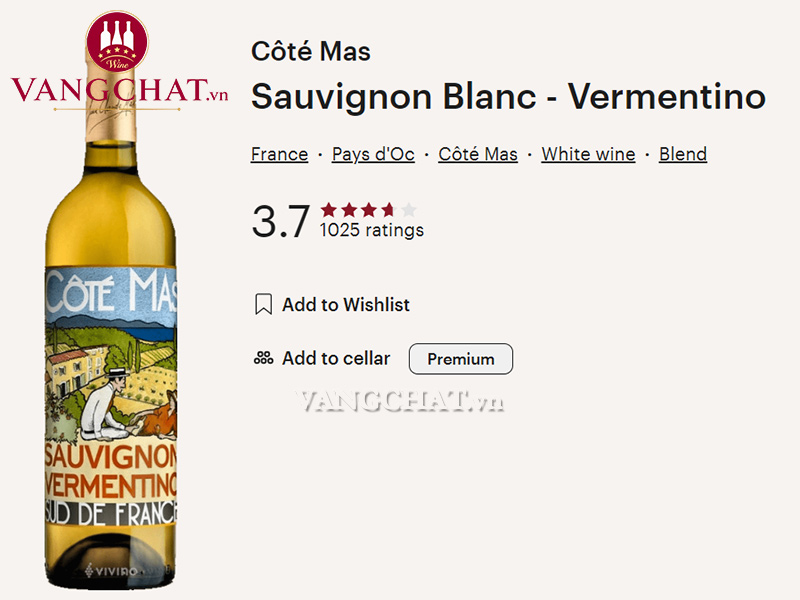 Đánh giá rượu vang trắng Cote Mas Sauvignon Vermentino bởi cộng đồng vang