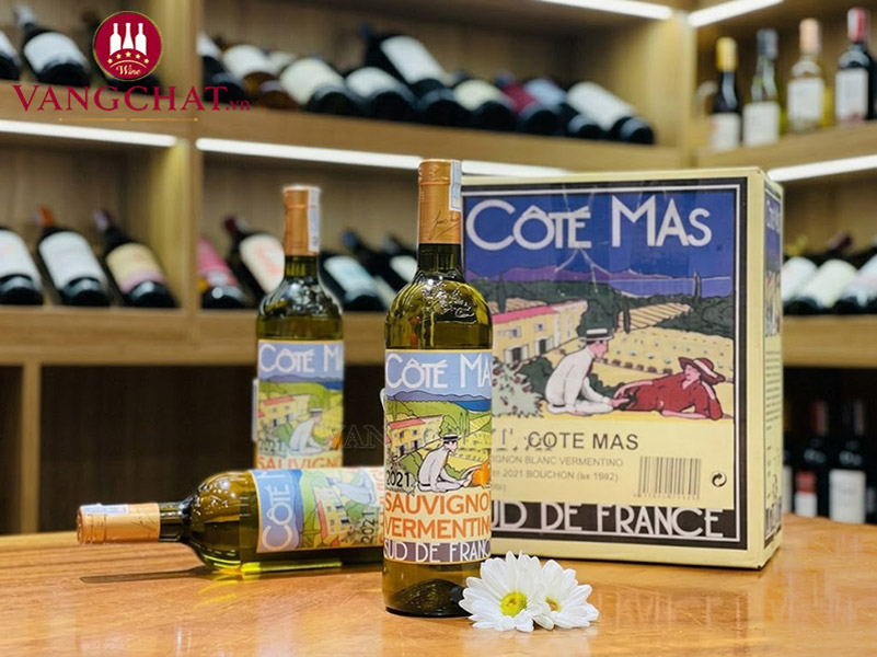 Hộp rượu vang trắng Cote Mas Sauvignon Vermentino nhập khẩu chính hãng