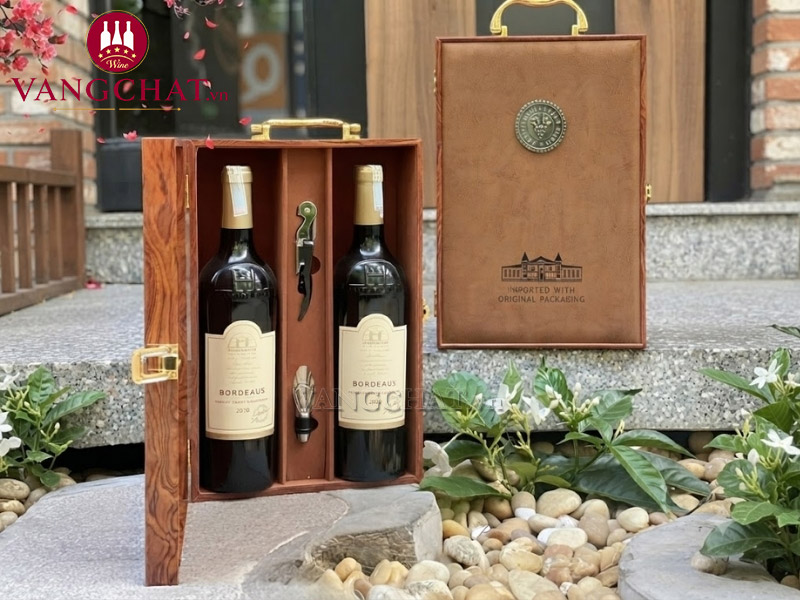 Chai rượu vang đỏ Raymond Huet Merlot Cabernet Sauvignon chính hãng