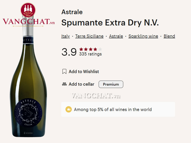 Đánh giá rượu vang Astrale Vino Spumante Cuvée Sparkling Wine từ cộng đồng vang