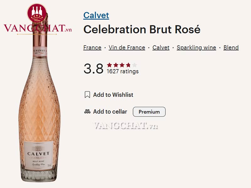 Đánh giá rượu vang Calvet Celebration Sparkling Rosé của cộng đồng vang