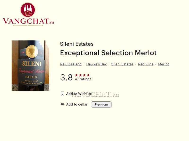 Đánh giá rượu vang Sileni Merlot Exceptional Vintage Hawke's Bay của cộng đồng vang