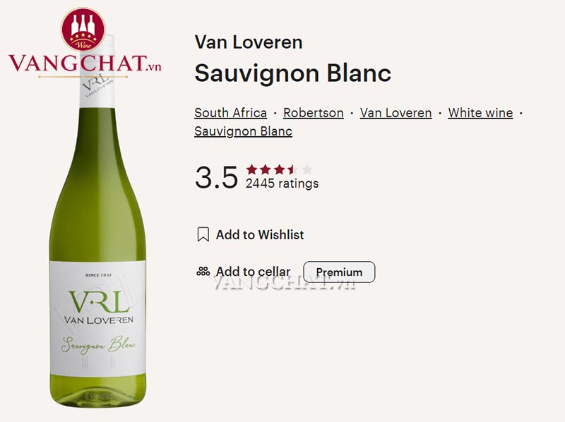 Đánh giá rượu vang Van Loveren Sauvignon Blanc của cộng đồng vang
