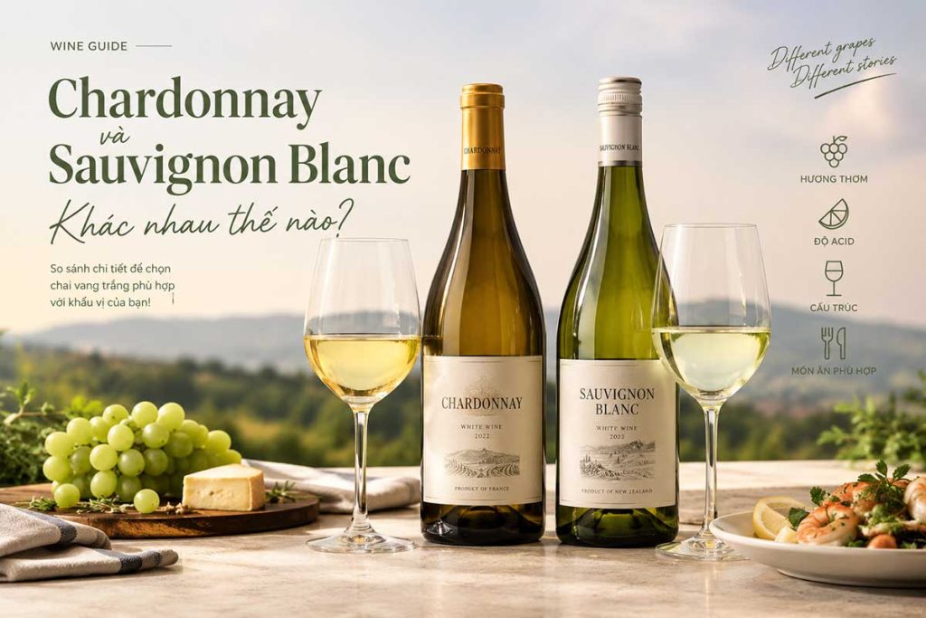 Chardonnay va Sauvignon Blanc khac nhau nhu the nao