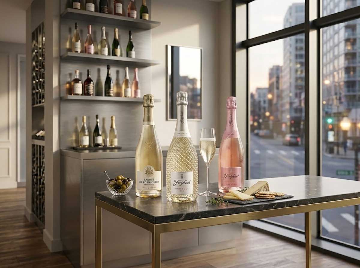 Ba chai vang Champagne, Prosecco và Cava