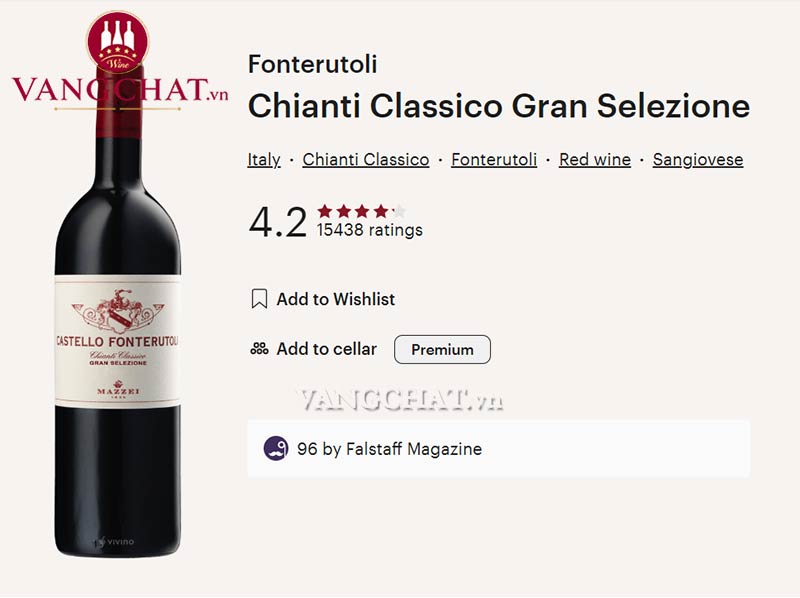 Đánh giá rượu vang đỏ Castello Fonterutoli Chianti Classico Gran Selezione của cộng đồng vang