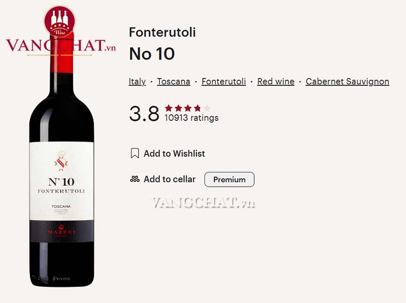 Đánh giá rượu vang đỏ Mazzei No. 10 Fonterutoli Toscana của cộng đồng vang