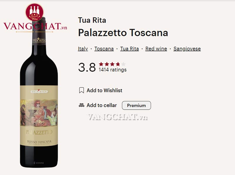 Đánh giá rượu vang đỏ Tuarita Palazzetto Rosso Toscana của cộng đồng vang