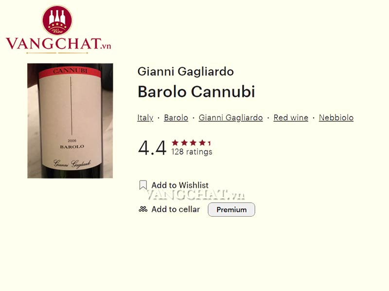 Đánh giá rượu vang Gianni Gagliardo Barolo DOCG Riserva Cannubi của cộng đồng vang