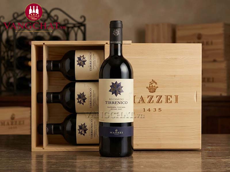 Hộp rượu vang Mazzei Belguardo Tirrenico Maremma Toscana Rosso DOC chính hãng