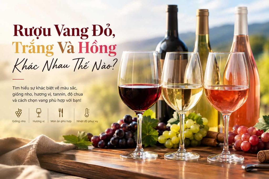 ruou vang do trang hong khac nhau nhu the nao